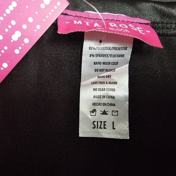 NEW with tags black slip dress large leg slit Mia Rose - Picture 6 of 8